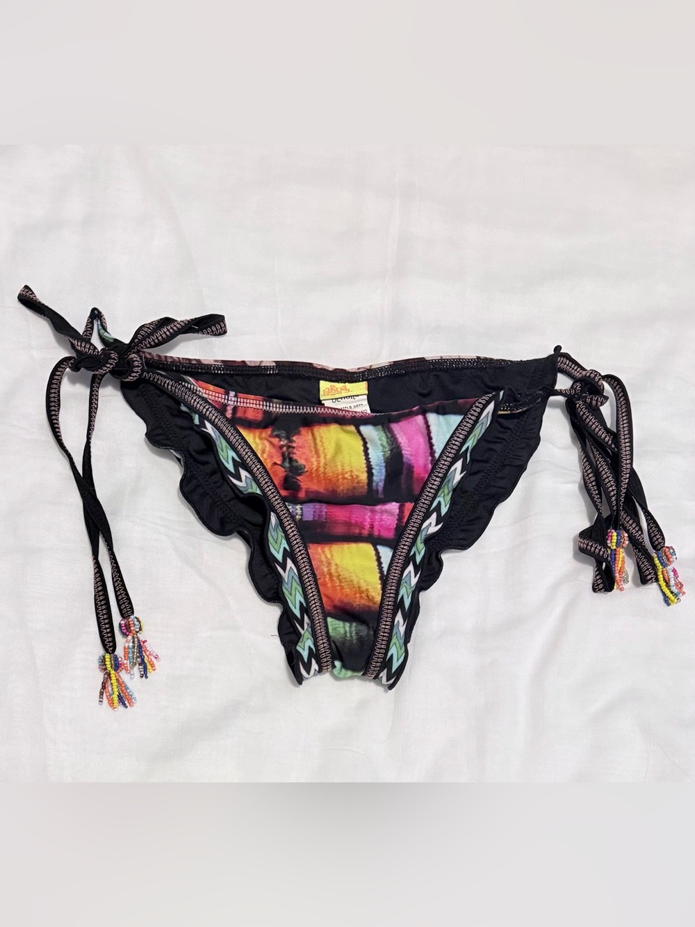Agua Bendita Bikini Bottom Multicolor Beads Size Medium Excellent Condition